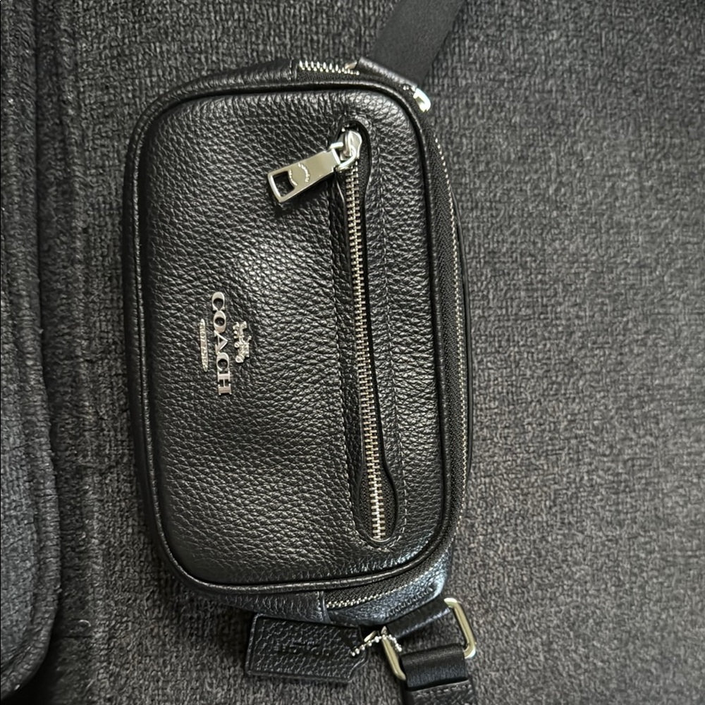 Coach Black Leather Men's Bag